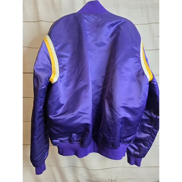 Vintage Starter NBA Los Angeles Lakers Satin Bomber Jacket Men's Sz XL - Picture 7 of 12